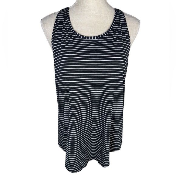 Lululemon Women’s Pleated Love Tank in Modern Stripe Heathered Black & White - Picture 3 of 7
